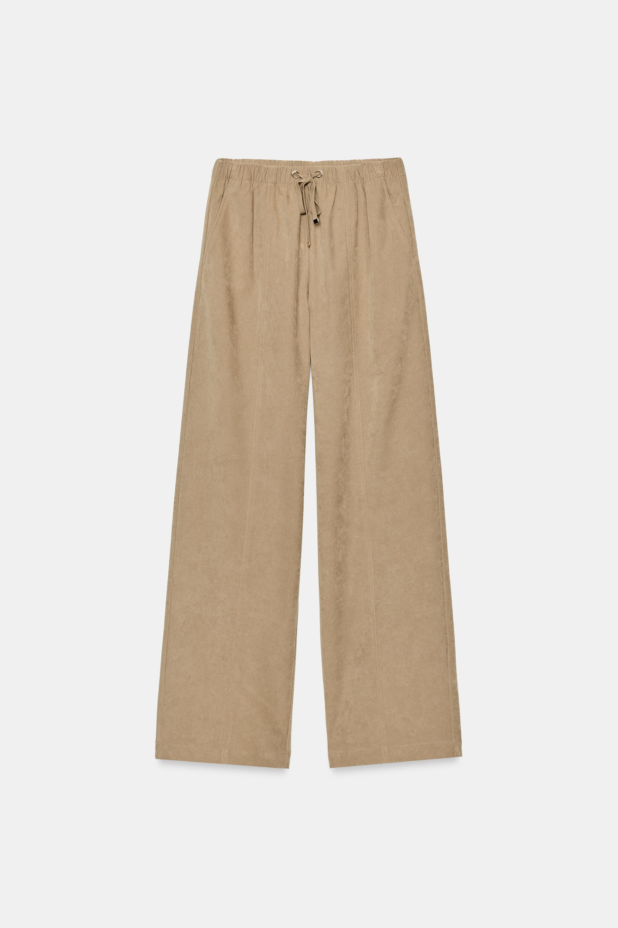 PANTALON LARGE À TAILLE ÉLASTIQUE
